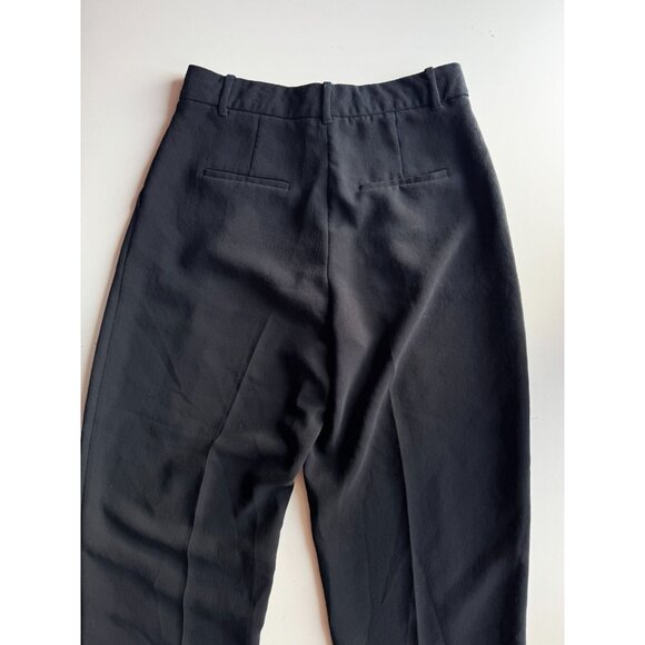 Aritzia WILFRED Carrot Black Crepe Tapered Leg Pleated Trousers Pants, Size 10 - Picture 4 of 14